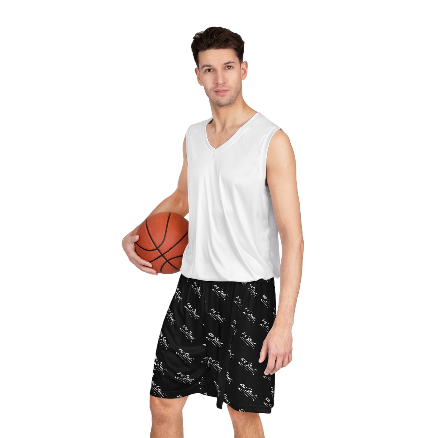 856 STREET SCRIPT BASKETBALL SHORTS (AOP)